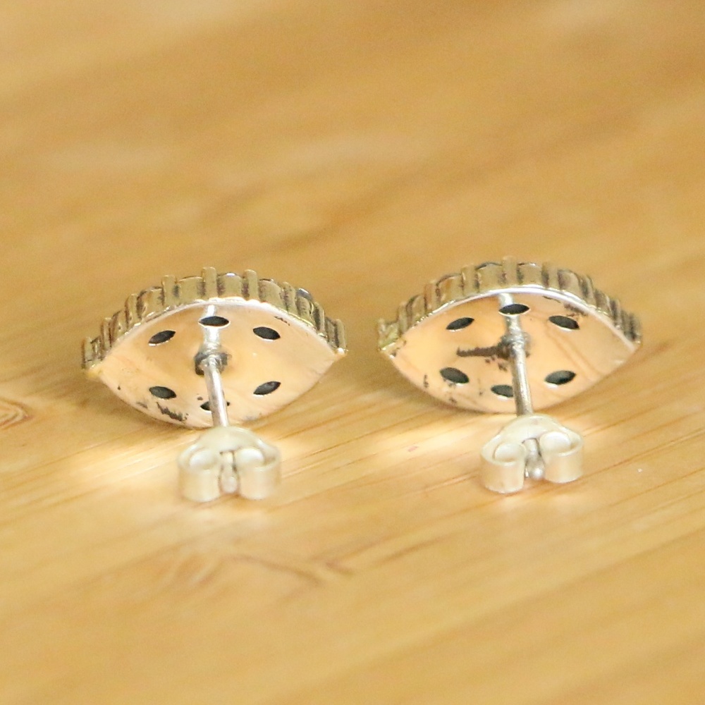 Sterling Silver jade & Cubic Zirconia Earrings - Picture 8 of 8